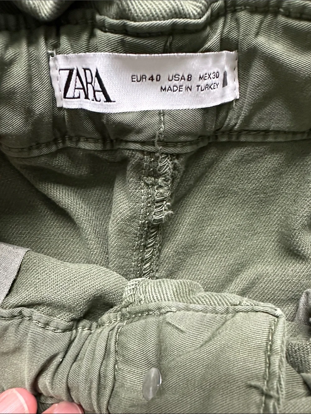 Zara Green Paperbag Waist Tapered Pants - Picture 6 of 9